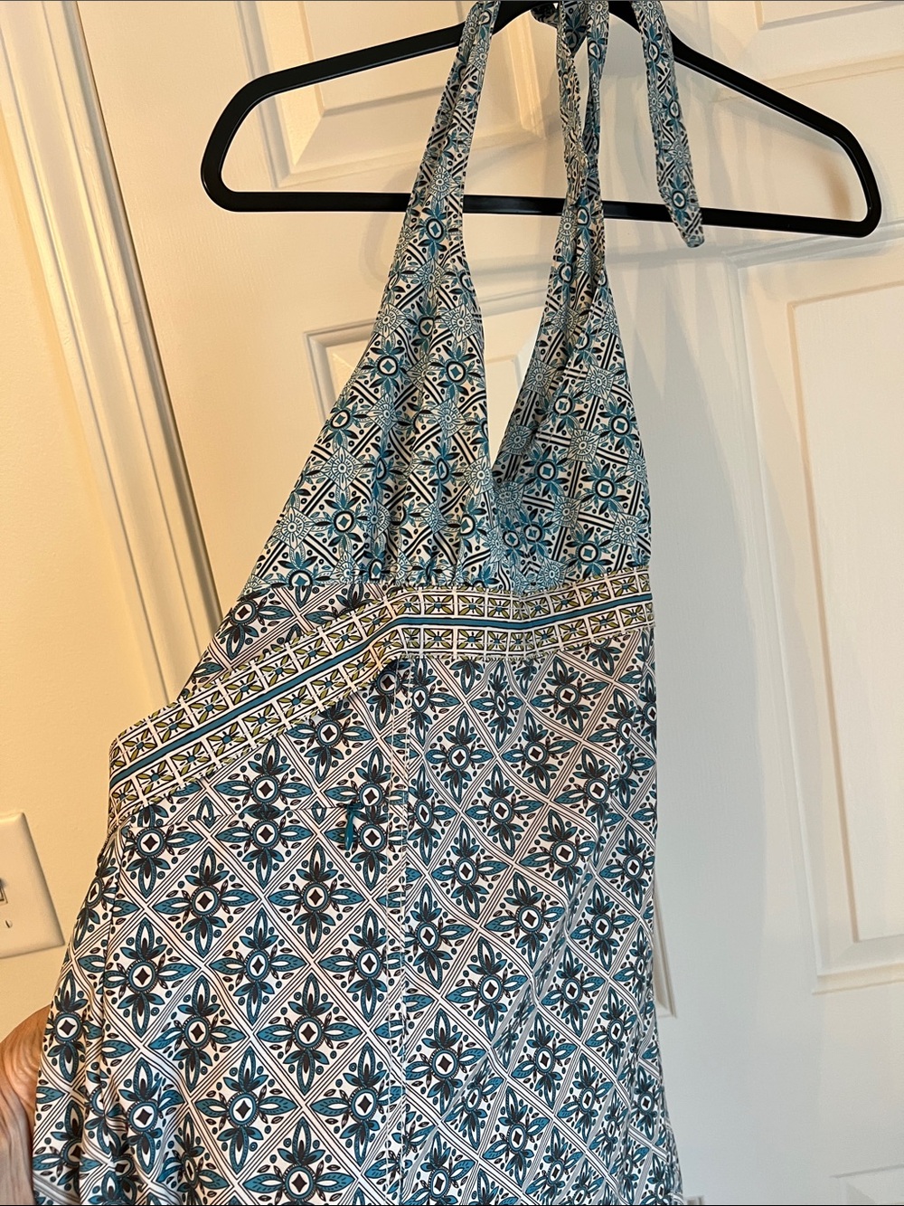 Athleta Blue Patterned Halter Dress Top-12T